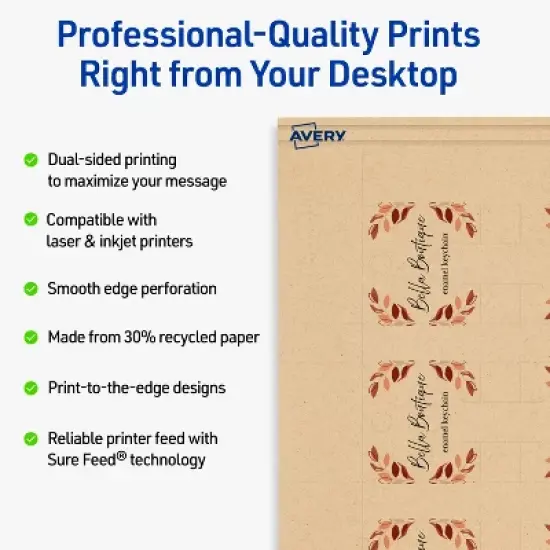 Avery Rounded Slot Tags, 1-1/2" x 2-1/2", Kraft Brown, 100 Total image {1}