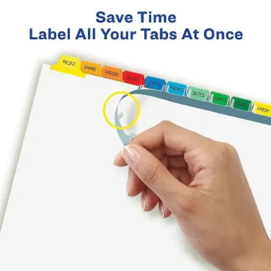 Avery Print & Apply Clear Label Dividers w/Color Tabs 12-Tab Letter 5 Sets 11405 image {3}