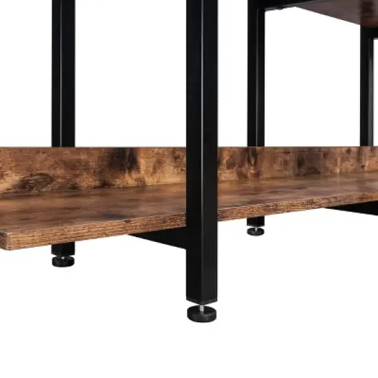 5 Tier Bookshelf Retro Industrial Style Open Storage Display Rack - ModernLuxe image {11}