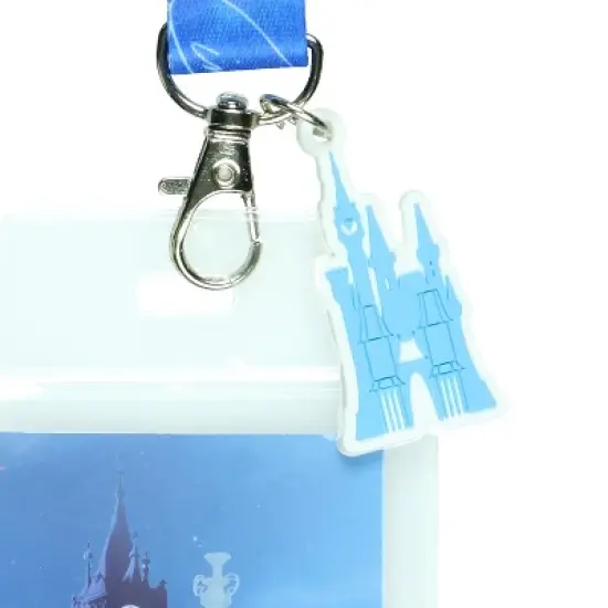 Disney Princess Cinderella Breakaway Lanyard ID Badge Holder 2" Rubber Charm image {2}