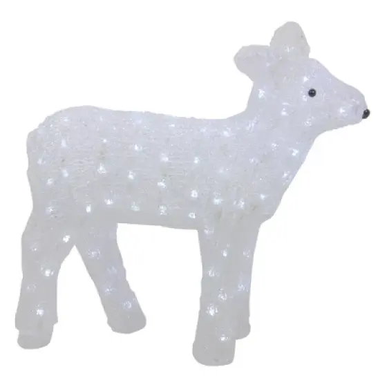Northlight Lighted Commercial Grade Acrylic Baby Reindeer Christmas Outdoor Decoration - 18" - Polar White Lights image {1}