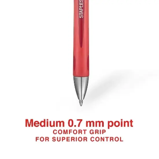 Staples Sonix Retractable Gel-Ink Pens Medium Point Red Dozen (13562-CC) 651255 image {2}