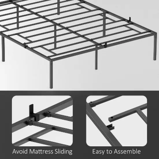 Garvee Metal Platform Bed Frame with Storage, Steel Slat Support, No Box Spring Needed, Easy Assembly Mattress Foundation image {5}