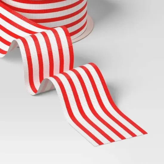 15' Christmas Nostalgic Noel Premium Ribbon Red and White Stripes - Wondershop&trade; image {2}