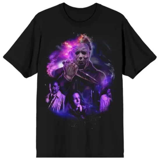 John Carpenter's Halloween Purple Universe Crew Neck Short Sleeve Men's Black T-shirt image {3}