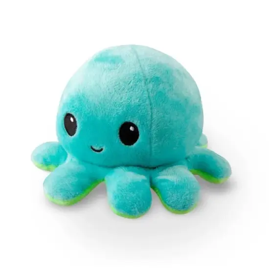 TeeTurtle Reversible Green and Aqua Octopus Plushie image {2}