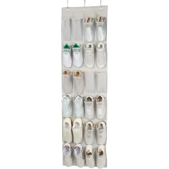 24 Medium Pocket Over-the-Door Hanging Shoe Organizer image {2}