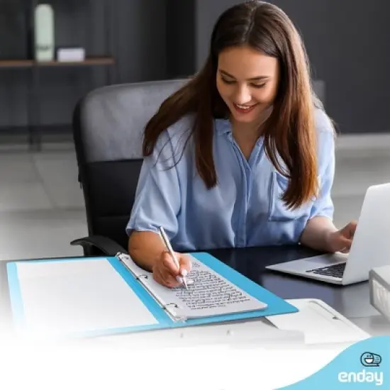 Enday 3-Ring View Binder With 2-Pockets - Multicolor 6 pack image {5}