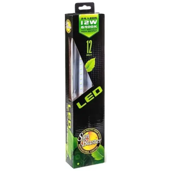 SunBlaster 12'' 6400K Full Spectrum 12W Self Cooling High Output 24 HPF LED Strip Light Indoor Horticulture Greenhouse Plant Grow Lamp image {1}