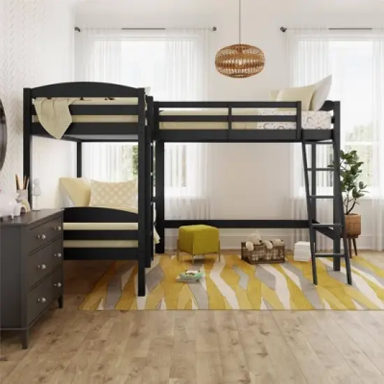 Twin Veronica Triple Wood Bunk Bed - Room & Joy image {2}