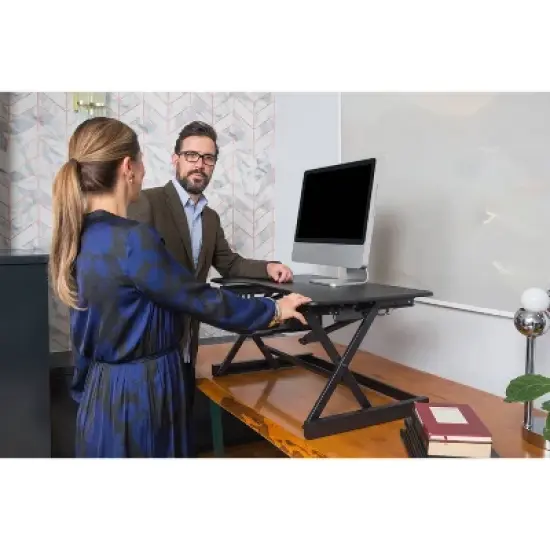 Height Adjustable Sit To Standing Desk Riser - Rocelco image {3}