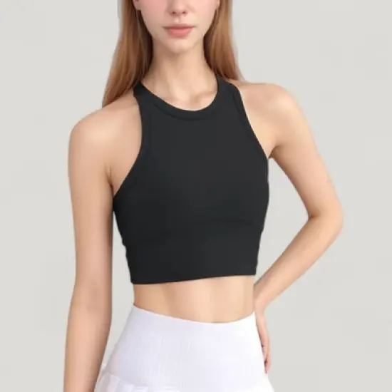 Anna-Kaci Active Women's High Neck Racerback Athletic Top with Contoured Seam Details image {7}