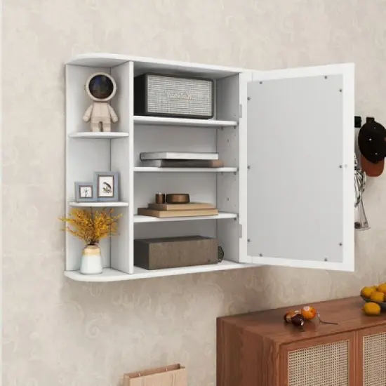 Costway Multipurpose Wall Surface Bathroom Storage Medicine Cabinet Mirror image {3}