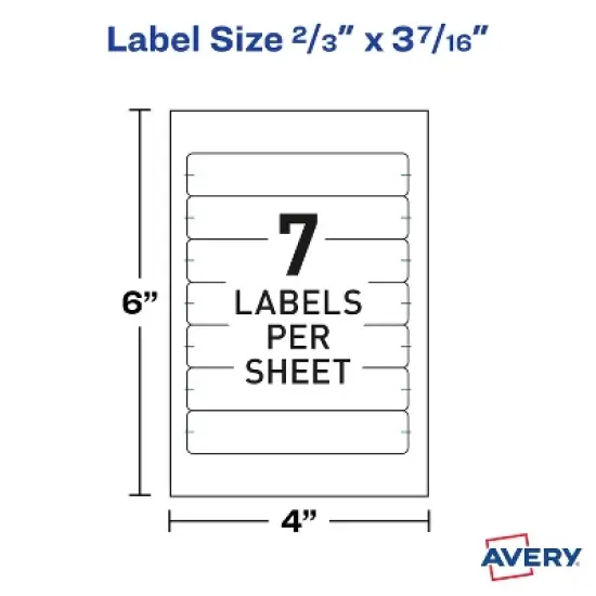 Avery Easy Peel Permanent File Folder Labels on 4" x 6" Sheets, 2/3" x 3-7/16", White, 3 Pack, 756 Labels Total (32131) image {6}
