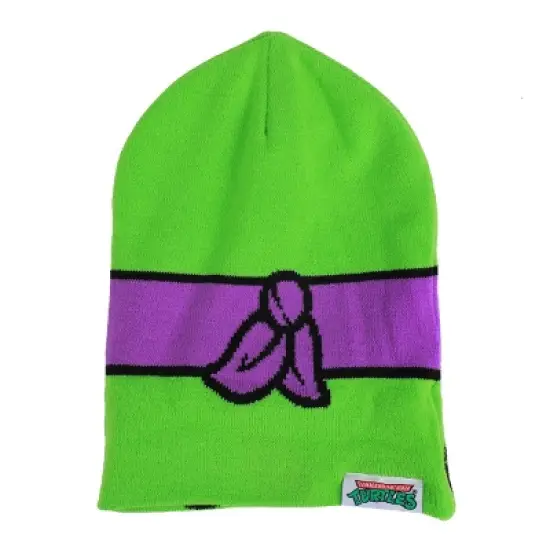 TMNT Rolldown Donny Adult Acrylic Mesh Eye Green Beanie image {4}
