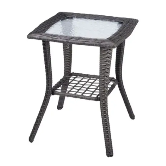 Karl Home| Square Glass Outdoor Side Table image {8}