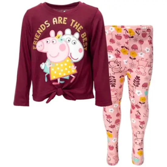 Peppa Pig Pullover Long Sleeve Graphic T-Shirt & Leggings Pink/Purple  image {8}