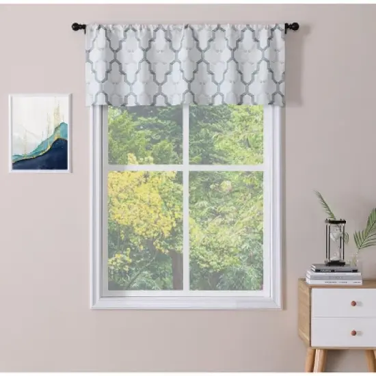 Kate Aurora Living Shabby Trellis Clover Rod Pocket Window Curtain Valances image {1}