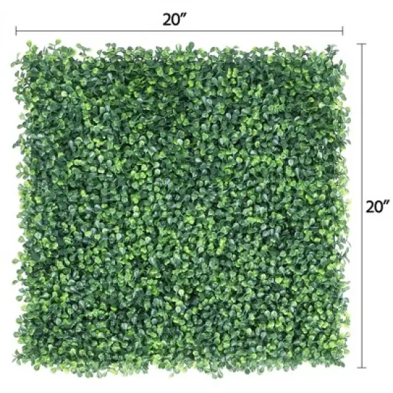Yaheetech 20" x 20" Artificial Boxwood Hedge Panel Plastic Greenery Indoor & Outdoor image {3}