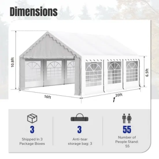 Captiva Designs Heavy-Duty Outdoor Party Tents with Removable Sidewalls - Ideal for Events and Gatherings image {8}