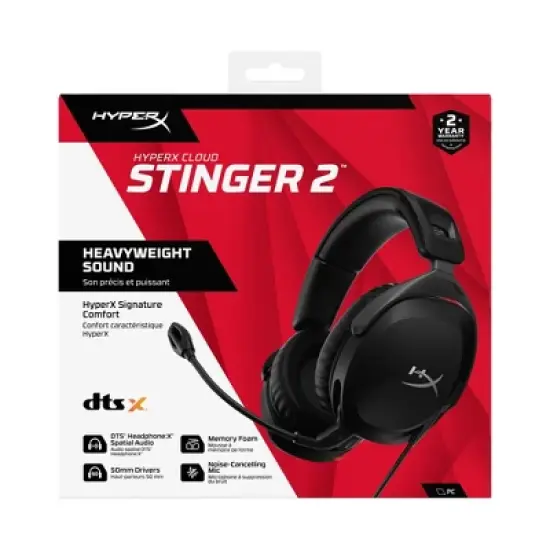 HyperX Stinger 2 Wired Gaming Headset for Xbox Series X|S/Xbox One/PlayStation 4/5/Nintendo Switch/PC - Black image {9}