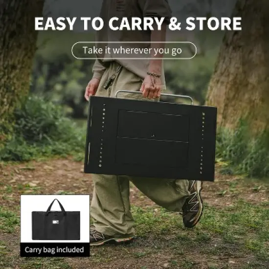 Naturehike Portable IGT Table with Charcoal Grill, Folding Camping Table and BBQ Grill with Desk Extension & Lantern Stand image {4}