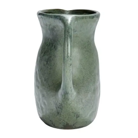 Storied Home Round Stoneware Pitcher with Reactive Glaze, Matte Teal image {4}