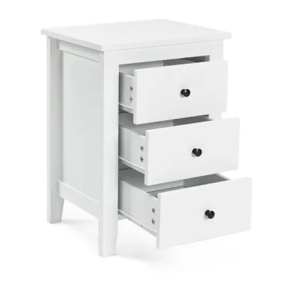2PCS Nightstand End Beside Table Drawers Modern Storage Bedroom Furniture White image {7}