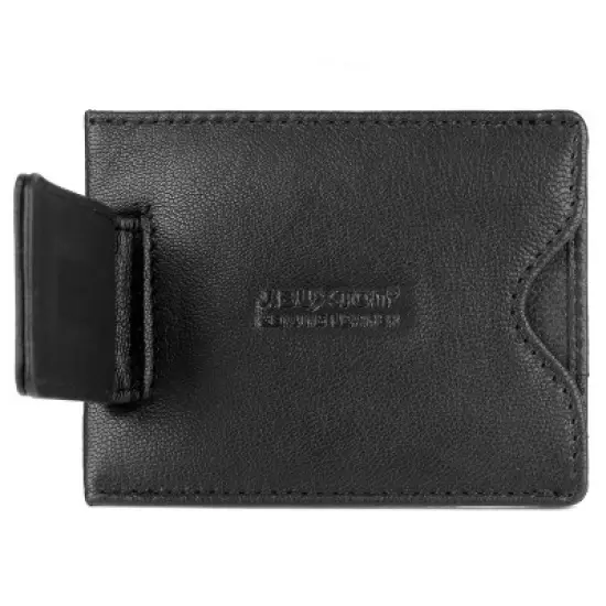 J. Buxton Emblem Front Pocket RFID Blocking Magnetic Leather Money Clip - Black image {1}