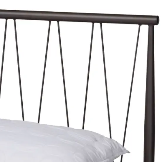 Samir Metal Platform Bed Black - Baxton Studio image {1}