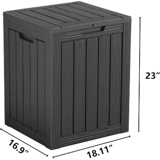28 Gallon Deck Box, Lockable Waterproof Outdoor Storage Box for Patio, Garden Tools, UV Resistant, Black image {6}