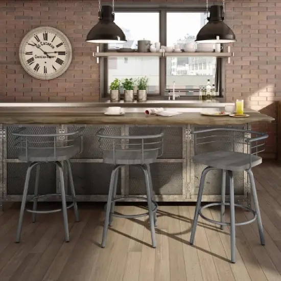 26" Brisk Swivel Counter Height Barstool Steel - Amisco image {1}