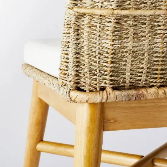 Juniper Woven Dining Chair with Cushion Natural - Threshold&trade; designed with Studio McGee image {4}