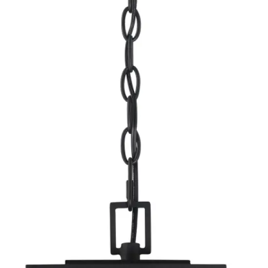 Possini Euro Design Atkins 21 1/2" High Modern Outdoor Pendant Light Fixture Ceiling Porch House Hanging Matte Black Die Cast Metal Clear Glass Shade image {7}