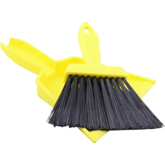 Coghlan's Tent Whisk & Dust Pan, Plastic Broom Sweeper Snaps into 8 1/2" Bin image {1}