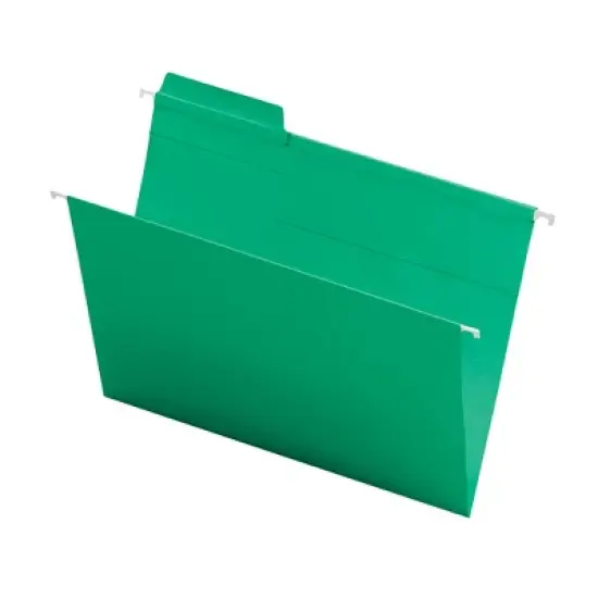 Smead FasTab  Hanging File Folder, 1/3-Cut Built-In Tab, Letter Size, Assorted Colors, 18 per Box (64053) image {3}