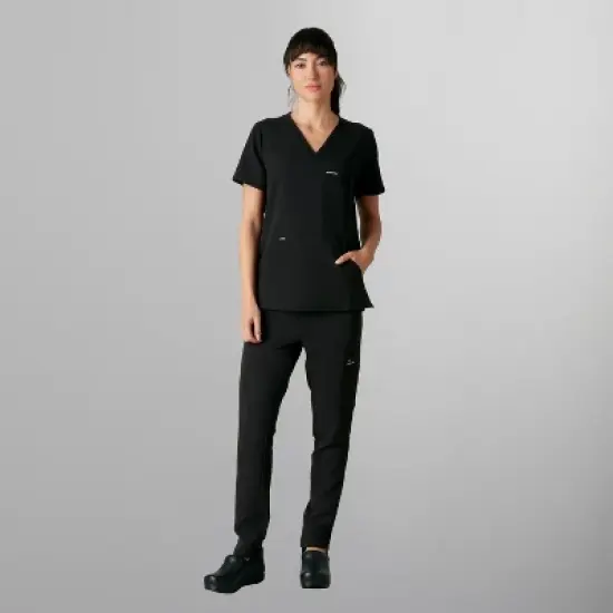 Members Only Women's Scrub Top With Double Chest And Pouch Pocket image {4}