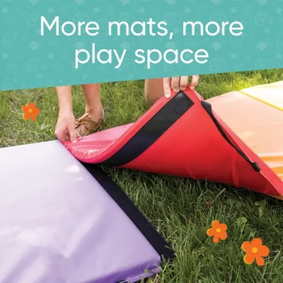HearthSong 5-Panel Folding Kids' Gymnastics Tumbling Mat for Active Play, with Carrying Handles image {4}