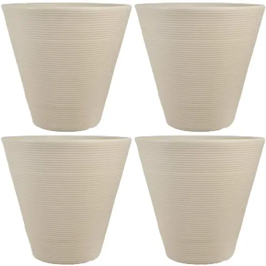 Sunnydaze Indoor/Outdoor Patio, Garden, or Porch Weather-Resistant Double-Walled Walter Flower Pot Planter - 15.5" - Antique White image {9}