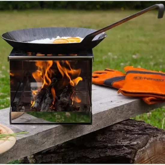 Petromax Wrought Iron Skillet, Long Handle Pan Conducts Heat Evenly, Indoor/Outdoor for Campfire or Home Kitchen, Stove to Table Serveware, 18" image {2}