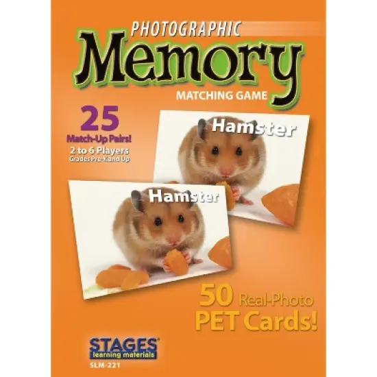 Stages Learning Materials Pets Photographic Memory Matching Game, Pack of 3 image {6}