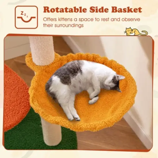 Costway Fruit Style Cat Tree Multi-level Cat Tower w/Padded Top Perch Indoor Cat Climbing Frame image {7}