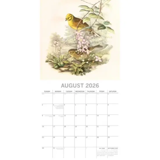 2026 Square Wall Calendar, Garden Birds, 16-Month Bird Theme with 180 Reminder Stickers (12x12 In) image {2}