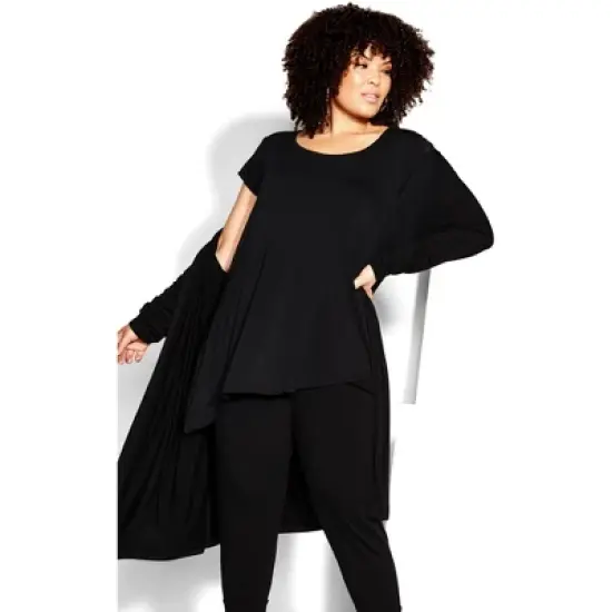 Women's Plus Size Asymmetrical Bamboo Top - black | ZIM & ZOE image {6}