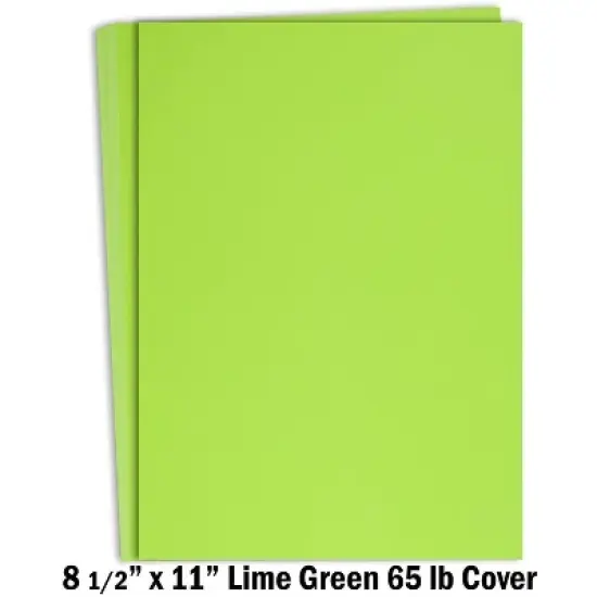 Hamilco Colored Cardstock Scrapbook Paper 8.5" x 11" Lime Green Color Card Stock Paper 50 Pack image {6}