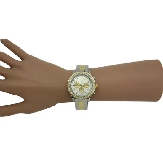 OLIVIA PRATT RHINESTONE BEZEL CHRONOGRAPH BANGLE WATCH image {3}