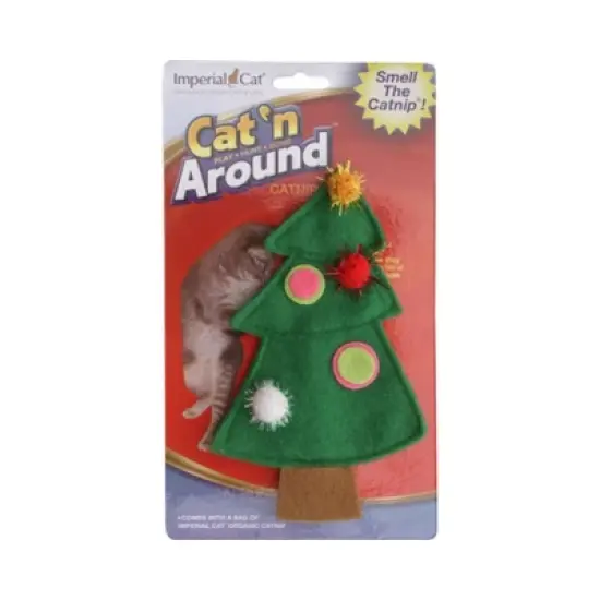 Cat n' Around Organic Catnip Stuffed Christmas Tree Toy image {1}