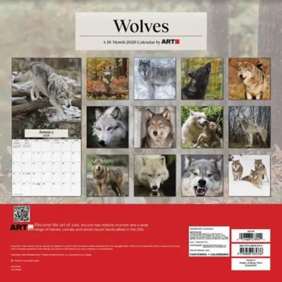 Trends International 2026 Wolves 12"x12" Wall Calendar image {3}