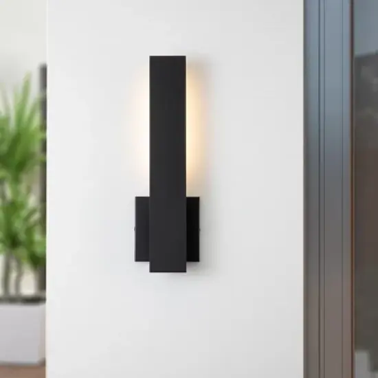 C Cattleya 2-Pack Matte Black Aluminum LED Outdoor Wall Lantern Sconce image {4}