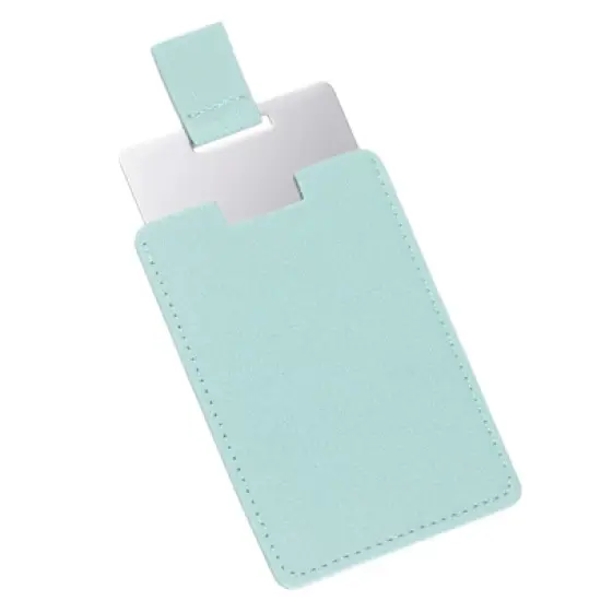 Unique Bargains PU Leather Stainless Steel Travel Compact Mini Makeup Mirror image {8}